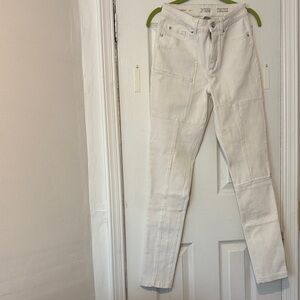 Peter Nygard White Skinny Patchwork Jeans